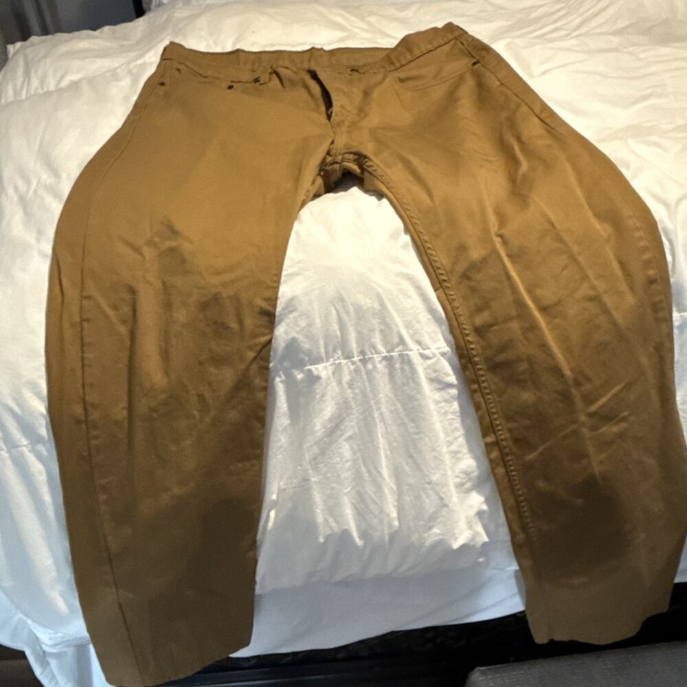 Levi's Brown Cotton Twill Men's Pants Size 32 Straight Leg 5-Pocket Flat Front